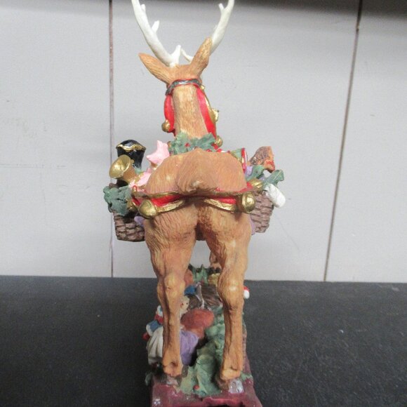 Vintage Rocking Reindeer Statue Christmas Table Decor - Picture 5 of 7
